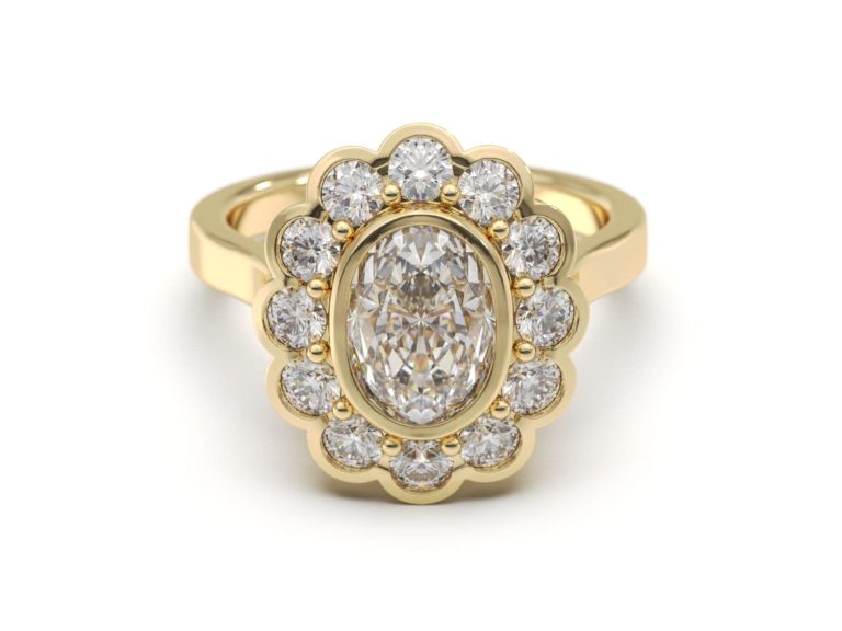 Gold and diamond ring