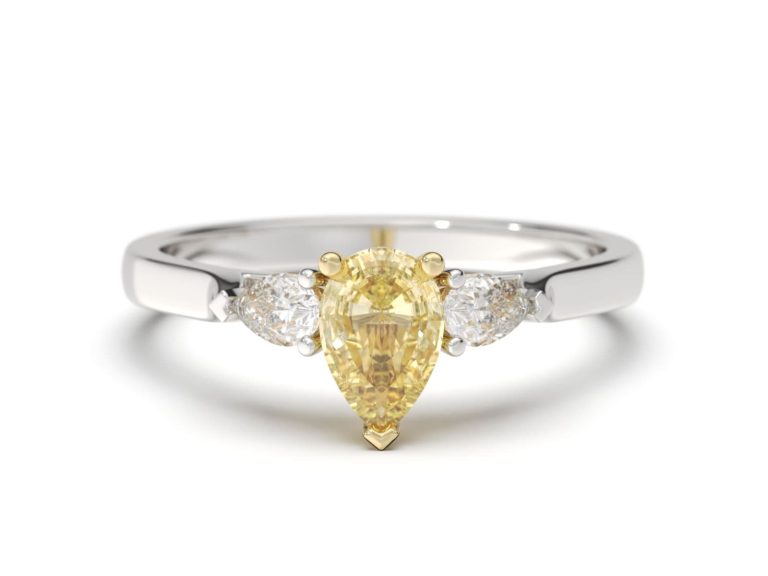 Pear Shape yellow diamond