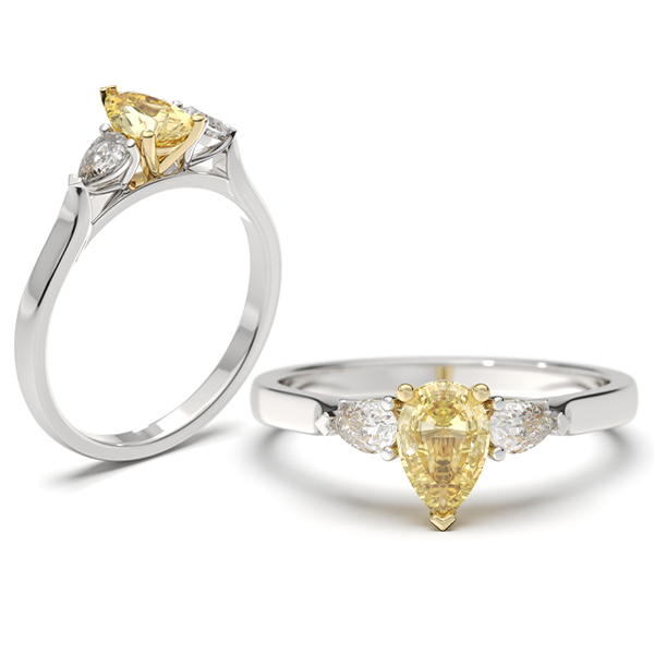 Trilogy Pear shape diamond ring