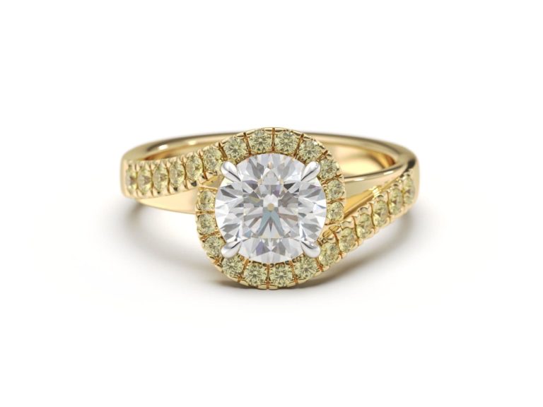 yellow gold and diamond ring